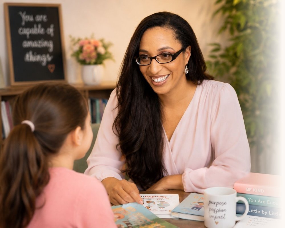 Tina with student